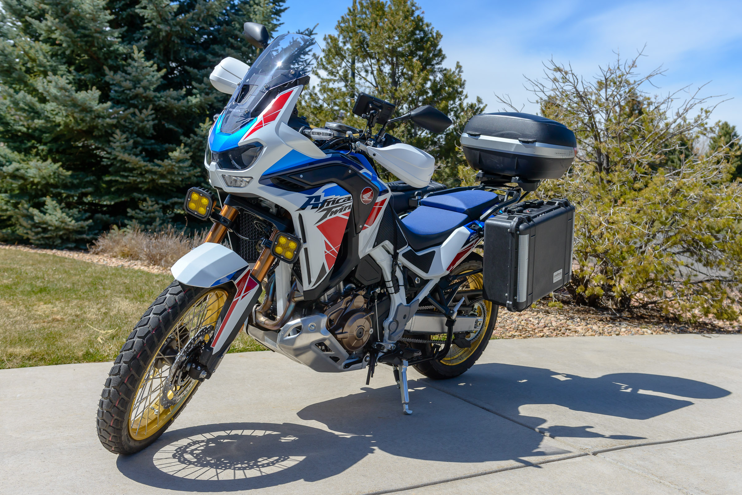 2022 Honda Africa Twin Adventure Sport. The white matches the bike.