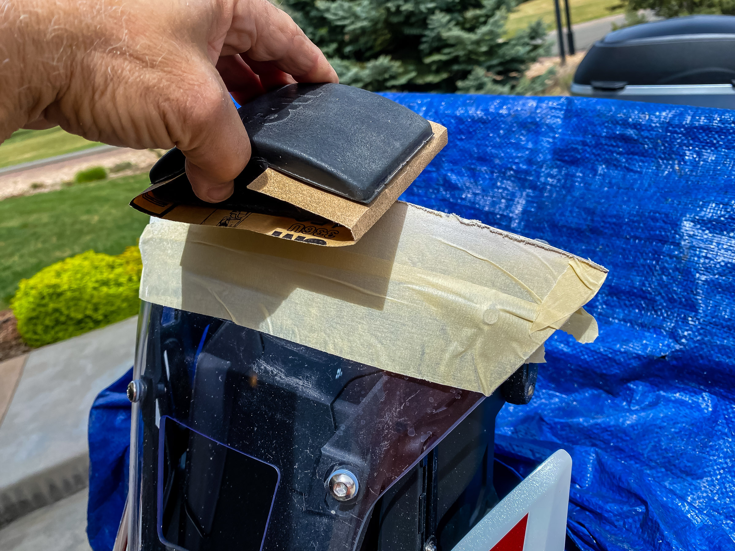 I sanded the  edge a little. It works like  wood. I'll sand and finish the cut  once I've tested out the new height.