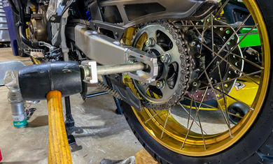 2022 Honda Africa Twin rear wheel install
