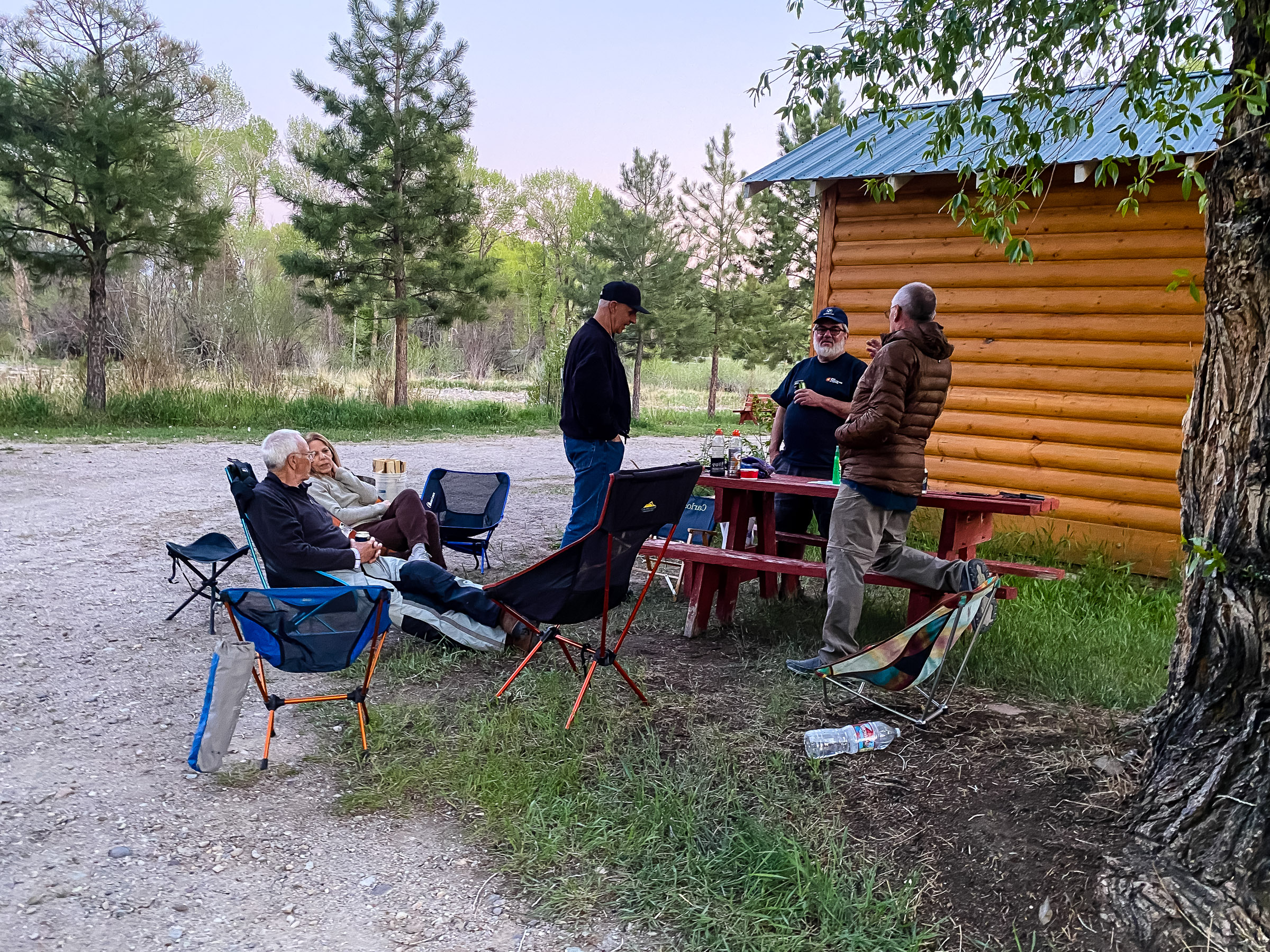 We had dinner at the Bear Trap right across the street from the campground. It was reasonably priced and very good. Joel Meier, Cathy Catrell, Carl Thomte, Mark Hickman, Durmet